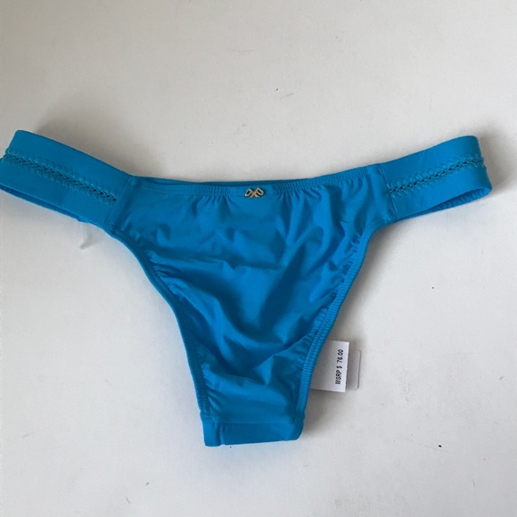 Pilyq blue tropics stitched bikini bottoms - Picture 3 of 3